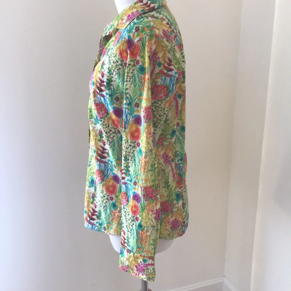 Liberty for J.Crew SZ 4,colorful floral button down shirt. - Picture 3 of 8